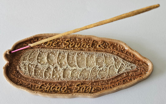 Incense Stick Holder - Cacao Pod Shaped for Cacao Ceremonies